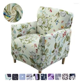 Chair Covers Pattern Stretch Small Single Sofa Cover Elastic Breathable Fabric Armchair Living Room Summer Home Decor Case 1PC
