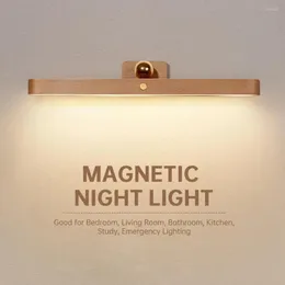 Wall Lamp Wooden Cordless Mirror Light LED Night Adjustable Reading Lighting Design Bedside