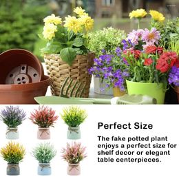 Decorative Flowers Fake Potted Plants Artificial Desktop Pot Faux Plastic Bonsai Figurine For Indoor Home Wedding Decor Pink