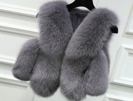 Faux Fur Vest Women Fake Fur Coats Luxury Gilet F0382 Black Gray Pink Original Colors S2XL CACARE2228982