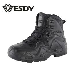 Boots Military Hiking Shoes Outdoor Men Waterproof Nylon Leather Tactical Boots Army Fans Camping Hunting Combat Training Sneakers