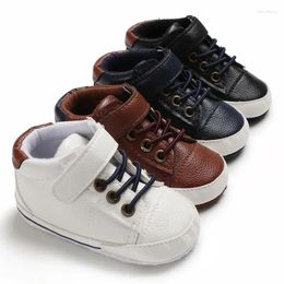 First Walkers Meckior 0-18M Casual Baby Shoes Cotton Soft Non-Slip Toddler PU Leather Boys Girls High Sneakers