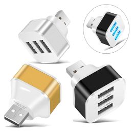 Car USB Charging Extender 2.0 3-port Extended USB Splitter With Indicator Light Plug And Play 3 In 1 For Smart Phones Hubs
