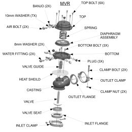 Water Cooler 44mm Wastegate External Turbo With Flange Hardware MV-R Water Cooled With Logo Red Blue Black