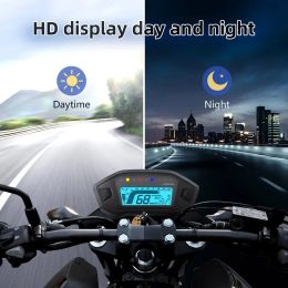 7 Colors Backlight Motorcycle Speedometer 10000RPM Digital Tachometer Tacho Dash Electronic Speed Meter MPH KMH Odometer