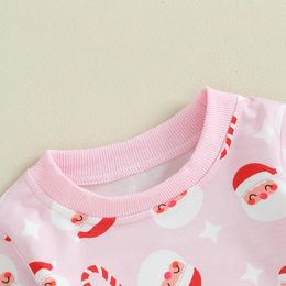 Clothing Sets Born Toddler Baby Girl Christmas Outfit Candy Cane Sweatshirt Pants Set Infant Xmas Clothes Gift Cute
