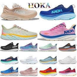 One Hokah Clifton 9 Carbon X3 Women Running Shoes Sneaker Triple Black White Shifting Sand Peach Whip Harbour Mist Sweet Lilac Airy Mens Trainers