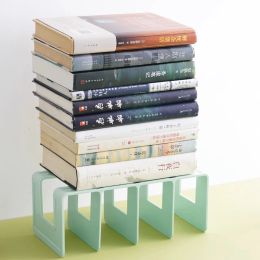 4 Grid Bookends Stand Bookshelf Desktop Decor Storage Rack Bookend Book Holder School Stationery Office Desktop File Organiser