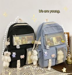 School Bags Cute Girls Backpack Women Large Capacity Ins For Teenage Female Korean Harajuku Student Bookbag8549943