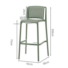 Modern minimalist Bar Chairs Home simple Plastic Chair Stackable High Stool Bar Counter Stool Outdoor Creative Backrest Chair