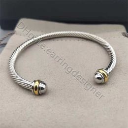 Twist Designer Twisted Pearl Head Women Fashion Versatile Bracelet Luxury Bracelets Jewelry Platinum Plated Wedding Gifts 5MM 4MM thick UYX1