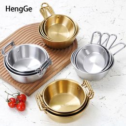 Bowls American Style Stainless Steel Bowl With Handle Korean Cooking Restaurant Dipping Dining Table Metal Tableware Ramen