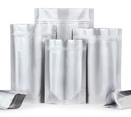 10000pcslot Matte Silver Clear Front Plastic Bag Heat Sealable Zip Lock Aluminium Foil Food Packing Bag2766669