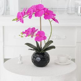 Decorative Flowers Simulated Phalaenopsis Set Home Decoration Potted Plants Fake Flower Ornaments Artificial