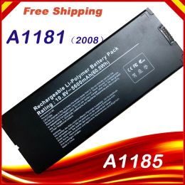 Batteries Black A1185 Laptop Battery for Apple MacBook 13" A1181 2006 2007 2008 2009 MA566 MA561 MA566FE A MA566G A MA566J A MA472 MA47