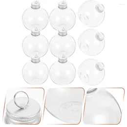 Vases 10 Pcs Plastic Juice Container Christmas Spherical Leakproof Coffee Outdoor Lids Drink Containers