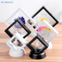 Square 3D Floating Jewellery Coin Plastic Display Stand