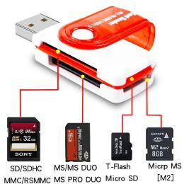 4 in 1 USB Memory Card Reader USB 2.0 to SD Micro SD TF MS M2 Card Adapter for Computer Android Mobile Phone