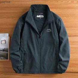 Men's Jackets Outdoor jacket mens windproof zipper long sleeved windproof waterproof jacket autumn jacket military loose casual mens clothingL2404