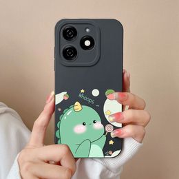 For Tecno Spark 20 20C Phone Case Luxury Cute Owl Matte Screen Protector Liquid Silicone Soft Coque For Tecno Spark20 20 C Funda