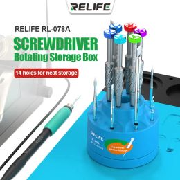 RELIFE RL-078A Rotary Screwdriver Storage Box with RL-728A RL-728B Mobile Phone Motherboard Disassembly Repair Bolt Driver Set