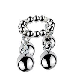 Stainless steel Heavy Cockrings With Ball Pendant Male Metal Penis Exercise Rings Scrotum Bdsm Delay Ejaculation Sex Toys For Men1505644