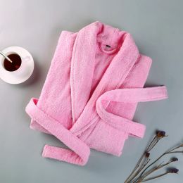 Winter Robe Warm Flannel Buttons Bathrobe Female Loose Lengthen Thicken Solid Robes For Pregnant Woman Couples Night Dress