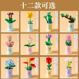 Flowers Mini Building Blocks for Children 4 To 6 Years Mini Bricks Kids Toy Board Games Child Girl Educational Bouquet Toy Gifts