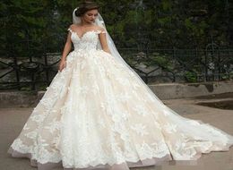 2019 Vintage Turkey Plus Size Full Lace Ball Gown Wedding Dress Bridal Gowns Off Shoulder Princess Lebanon Illusion Jewel Neck Ara5260404