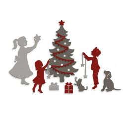 A Family Decor Christmas Tree Cat Dog Cutting Dies Scrapbooking Card Album Making DIY Crafts Stencil Supplies New 2020