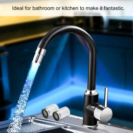 7 Colors RGB Changing Glow LED Water Faucet Stream Light Shower Tap Head Kitchen Pressure Sensor Bathroom Accessory