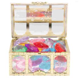 Vases Girl Pool Toys Stimulation Diamond Treasure Box Decorative Gems Acrylic Kids Plaything