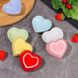 Plates Cute Tableware Snack Serving Dishes Dipping Bowl Ceramic Sauce Dish Heart Shape Seasoning Mini