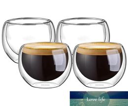 Double cups Wall Insulated s Glass Espresso Cups creative Drinking Tea Latte Coffee Mugs drinking cup Whiskey Drinkware9980485