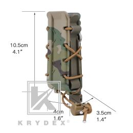 KRYDEX 9mm Pistol Magazine Pouch Tactical MOLLE + Duty Belt Loop Mag Holder Fastmag Carrier For Hunting Shooting Airsoft