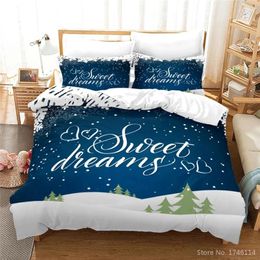 Bedding Sets Girls Boys Kids Xmas Gift 3D Cartoon Printed Merry Christmas Duvet Cover Pillowcase Set Bedclothes Any Size