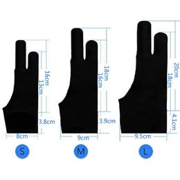 Black 2 Finger Anti-Fouling Glove Artist Drawing Glove For Any Graphics Drawing Table Both For Right And Left Hand Drawing Glove
