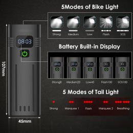 10000 mAh 8*LED MTB Bike Light 10+ Hours USB Rechargeable LED Bicycle Light 10000LM Super Bright for Cycling Front / Rear Light