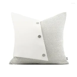 Pillow Living Room Sofa Decoration Covers Solid White Cover Light Luxury PU Leather Square Throw Case 45x45cm