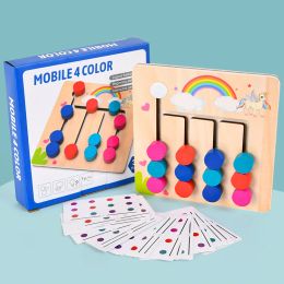 Montessori Learning Toys Mobile Color and Shape Puzzle,Matching Brain Teasers Logic Game Early Educational Wooden Toys for Kids