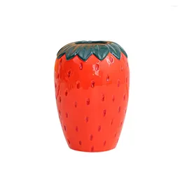 Vases Strawberry Decor Flower Pot Ceramic Living Room Red Kitchen Garden 3 Sizes Creative