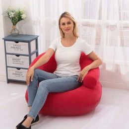 Folding Flocked Inflatable Sofa Chair Bedroom Living Room Furniture Lazy Bean Bag Sofa Armchair Kid/Adult Gaming Computer Stool