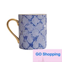 European-Style Creative Ins Ceramic Cup Golden Edge Milk Tea Mug Cross-Border Household Coffee Cups