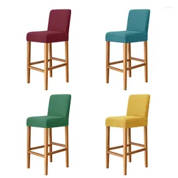 Chair Covers Jacquard Bar Stool Cover Short Back Dining For Room Banquet Home Removable Small Size Seat Slipcover