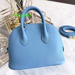 Bolide Leather Handbag Trusted Luxury Womens Bags Mini Shell Bag Genuine Leather Lychee Pattern Bowling Ball Headband Layer Cowhide Portabl have logo HBP3X9