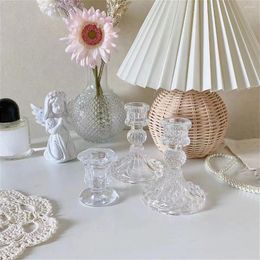 Candle Holders Glass Holder Household Rod Wax Base Romantic Table Creative Home Decoration