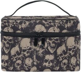 Makeup Bag Goth Skulls Gothic Travel Makeup Organiser Bag Cosmetic Cases Toiletry Bags for Girl Women Ladies