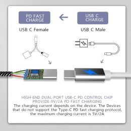 OTG 2 IN 1 Adapter Cable USB 3.1 Female Splitter USB C to USB A Type C PD 15W Fast Charger For iPhone 15 Huawei Samsung MacBook