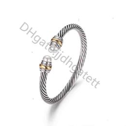 5MM designer bracelet Wire Silver Twisted Charm Cuff Bangle Women hook Fashion Men Woman Bracelets Designer Cable Jewellery Exquisite Simple Hoop Accessories IB39