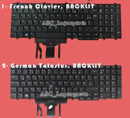 Keyboards New Fench Clavier AZERTY / German Tatastur Keyboard for DELL Latitude E5550 E5570 E5580 5550 5580 5590 5591 BACKLIT Pointer